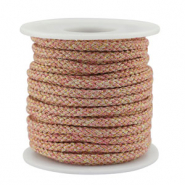 Trendy cord braided 3.5mm Off White-Pink-Gold