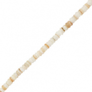 Shell beads disc White-Sand Brown