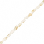 Shell beads oval White-Sand Brown