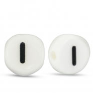 Letter beads ceramic I White-Black
