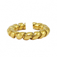 Stainless steel rings twisted Gold