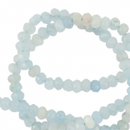 Natural stone beads 4mm faceted polished Ice Blue