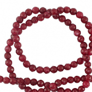 Natural stone beads 3mm faceted polished Bordeaux Red