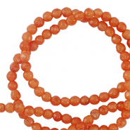 Natural stone beads 3mm faceted polished Orange