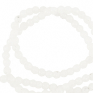 Natural stone beads 3mm faceted polished Soft White