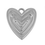 Stainless steel charms heart Silver