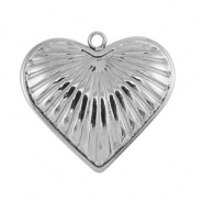 Stainless steel charms heart Silver