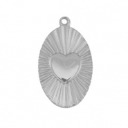 Stainless steel charms heart Silver