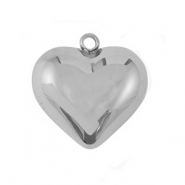 Stainless steel charms heart Silver