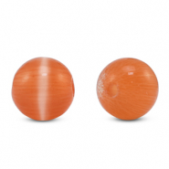 6 mm glass beads Cat's eye Orange