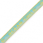 Ribbon text "Ocean child" Blue-Gold