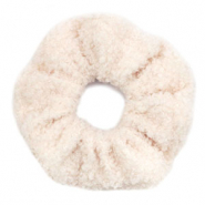 Scrunchie teddy hair tie Cream Beige