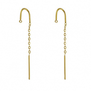 Stainless steel earrings with loop Gold