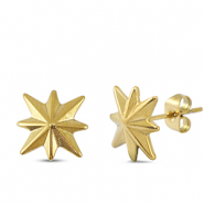 Stainless steel earrings / earpins star Gold