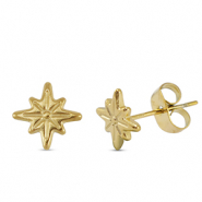 Stainless steel earrings / earpins star Gold