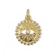 Brass TQ metal charms zirconia evil eye Gold