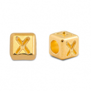 DQ X European metal letter beads Gold (nickel free)