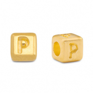 DQ P European metal letter beads Gold (nickel free)
