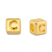 DQ C European metal letter beads Gold (nickel free)