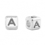 DQ A European metal letter beads Antique Silver (nickel free)