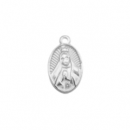 Stainless steel charms praying woman Silver