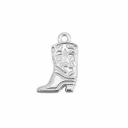 Stainless steel charms cowboy boot Silver