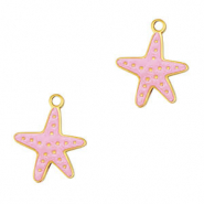 Stainless steel charms starfish Gold-Pink