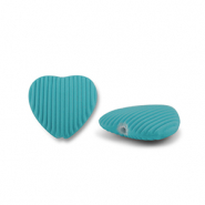 Acrylic beads heart Petrol Green
