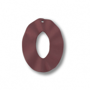 Acrylic charms oval Dark Red-Brown