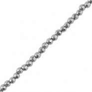 Round hematite beads 2mm faceted cut Silver