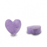 Natural stone beads Amethist heart Purple Transparent