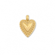Stainless steel charms heart Gold