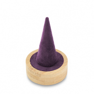 Jewellery display for rings Natural-Aubergine Purple