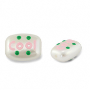 Acrylic beads "cool" Pearl-Light Pink-Green