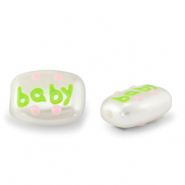 Acrylic beads "baby" Pearl-Light Green-Light Pink