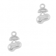 Stainless steel charms cherries Silver