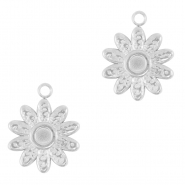 Stainless steel charms sunflower Silver