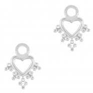 Stainless steel charms heart Silver