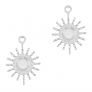 Stainless steel charms sun Silver
