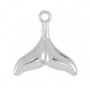 Stainless steel charms tail fin Silver
