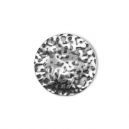 Stainless steel charms round Silver