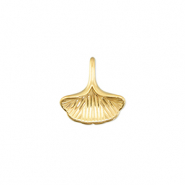 Stainless steel charms ginkgo leaf Gold