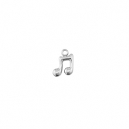 Stainless steel charms musical note Silver