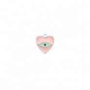 Stainless steel charms heart  Eye of Providence Silver-Pink