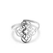 Stainless steel rings baroque Silver