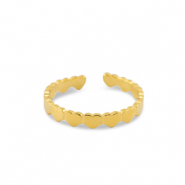 Stainless steel rings heart Gold