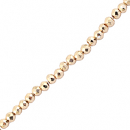 Top faceted beads 2mm round Metallic Champagne