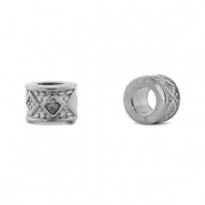 Stainless steel beads rondelle rhombus Silver