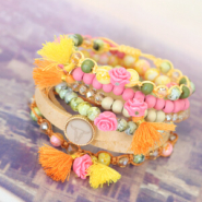 Inspirational Sets Marbled Sunset glass beads