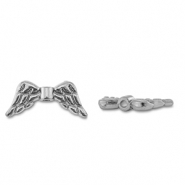 Stainless steel beads angel wings Silver